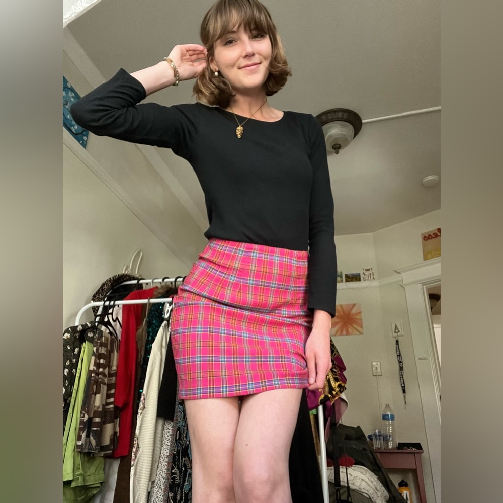 Vintage plaid skirt!
